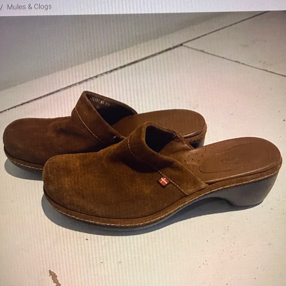 Ecco Women Brown Suede Clogs Or Mules Size 7.5us/38eu - Picture 2 of 5